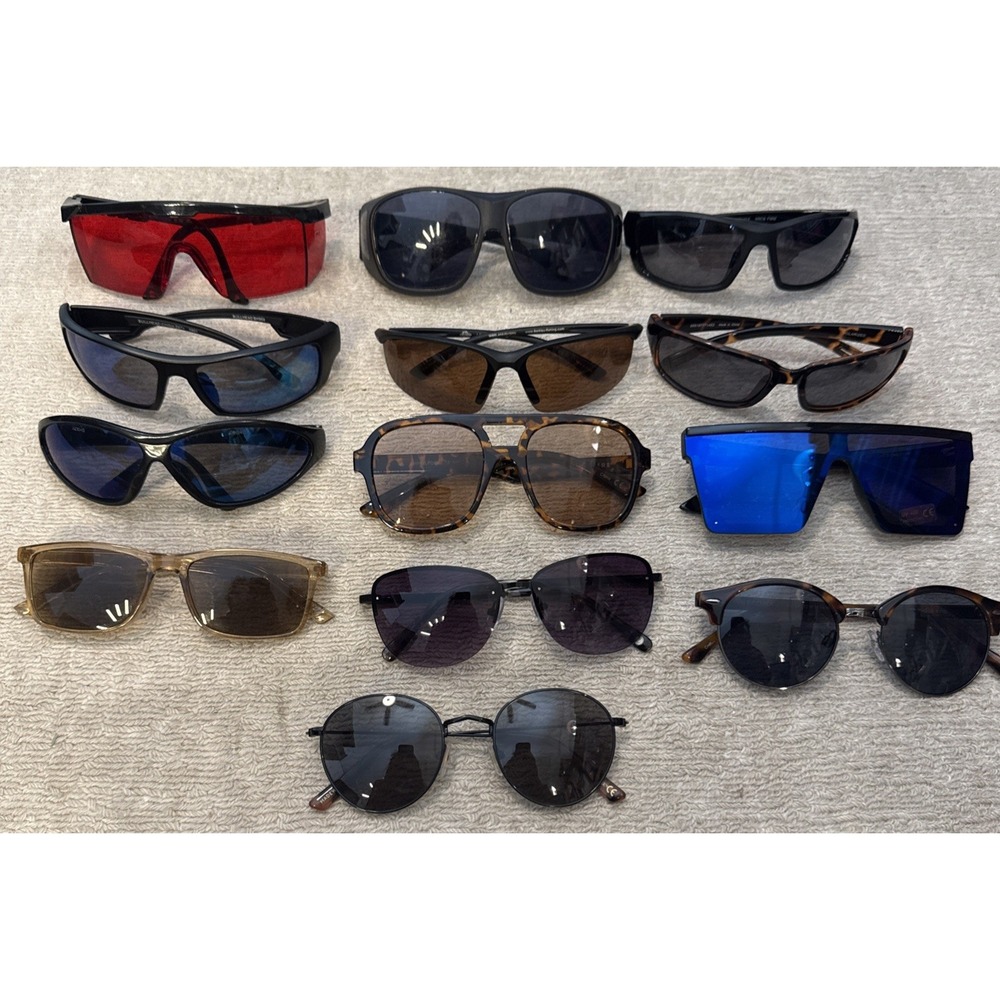 Lot of 13 Men's Designer Sunglasses: Arrive, Bullhead, NASCAR,Madewell,Berkeley+